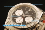 Rolex Daytona Vintage Chronograph Swiss Valjoux 7750 Steel Case/Strap with Black Dial and White Stick Markers