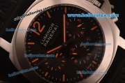 Panerai Chrono Pam 224 Luminor Daylight Automatic Steel Case with Black Dial and Orange Markers-7750 Coating