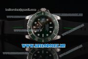 Rolex Submariner Swiss ETA 2836 Automatic Steel Case with Green Rubber Strap and Green Dial Dot Markers
