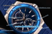 IWC Ingenieur Asia ST Automatic Steel Case with Blue Rubber Strap Stick Markers and Blue Dial