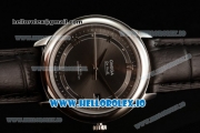 Omega De Ville Prestige Co-Axial Clone Omega Calibre 2500 Automatic Movement Steel Black Dial and Roman Numeral Markers Leather Strap (YF)