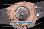 Audemars Piguet Royal Oak Offshore Chronograph Michael Schumacher Clone AP Calibre 3126 Automatic Rose Gold Case with Black Dial Stick Markers and Grey Rubber Strap (J12)