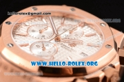 Audemars Piguet Royal Oak Chronograph Miyota OS10 Quartz Rose Gold Case with White Dial and Rose Gold Bracelet