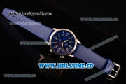 IWC Aquatimer Vintage 1967 Swiss ETA 2824 Automatic Steel Case with Stick Markers Blue Dial and Blue Rubber Strap