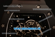 Richard Mille RM 055 Bubba Watson Miyota 9015 Automatic Ceramic Case with Black Rubber Strap and Black Dial