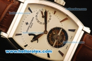 Vacheron Constantin Malte Swiss Tourbillon Manual Winding Steel Case with White Dial and Silver Markers