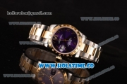 Rolex Datejust Asia 2813 Automatic Yellow Gold/Steel Case with Purple Dial Diamonds Bezel and Roman Numeral Markers (BP)