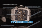 Hublot MP-06 Senna Champion 88 Chrono Miyota Quartz Steel Case with Skeleton Dial and Black Leather Strap