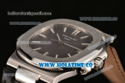 Patek Philippe Nautilus Miyota 9015 Automatic Steel Case with White Stick Markers and Grey Dial (BP)