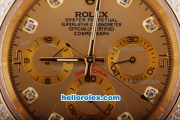 Rolex Daytona Chronograph Automatic Full Gold with Diamond Bezel and Khaki Dial