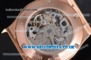 Hublot Classic Fusion Skeleton Asia Automatic Rose Gold Case with Skeleton Dial and Black Rubber Strap