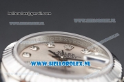 Rolex Datejust Swiss ETA 2671 Automatic Steel Case with Grey Dial Diamonds Markers and Steel Bracelet (BP)