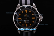 Rolex Submariner Comex Oyster Perpetual Automatic with Black Bezel and Dial-Orange Marker and Nylon Strap