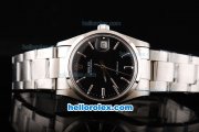 Rolex Milgauss Precision Automatic Movement Silver Case with Silver Stick Markers-Black Dial and SS Strap