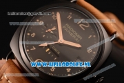 Panerai PAM00552B Radiomir 10 Days GMT Asia Automatic PVD Case with Black Dial and Brown Leather Strap
