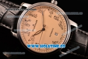 Blancpain Le Brassus Swiss ETA 2824 Automatic Steel Case with Beige Dial and Black Leather Strap