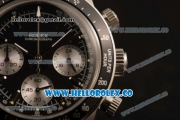 Rolex Daytona Vintage Edition Chrono Miyota OS20 Quartz Steel Case with Steel Bezel and Green Leather Strap