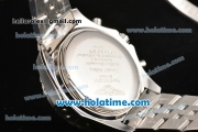 Breitling For Bentley Asia Valjoux 7750 Automatic Movement White Bezel with Brown Dial and SS Strap