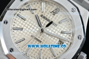 Audemars Piguet Royal Oak Swiss ETA 2824 Automatic Full Steel with White Dial and Stick Markers - 1:1 Origianl (ZF)