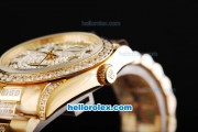 Rolex Day-Date Automatic Full Gold with Diamond Bezel and Diamond Dial