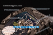 Richard Mille RM 055 Miyota 9015 Automatic Carbon Fiber Case with Skeleton Dial and Grey Nylon/Leather Strap