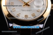 Rolex Day-Date II Asia Automatic Two Tone Case/Bracelet with Silver Dial and Yellow Gold Markers