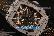 Hublot MP-06 Senna Chrono Miyota OS20 Quartz Steel Case with Skeleton Dial and Yellow Stick Markers