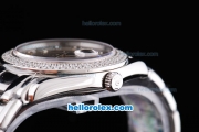 Rolex Day-Date Oyster Perpetual Chronometer Automatic with White Dial and Diamond Bezel--Diamond Marking-Small Calendar