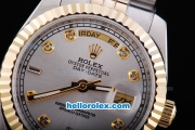 Rolex Day-Date Oyster Perpetual Automatic Two Tone with Gold Bezel and Diamond Marking