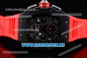 Richard Mille RM 11-03 Swiss Valjoux 7750 Automatic PVD Case with Skeleton Dial and Red Rubber Strap Arabic Numeral Markers