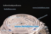 Rolex Day Date Automatic Movement Full Steel with Full Diamond and Blue Diamond Markers