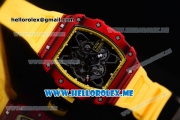 Richard Mille RM 35-01 RAFA Miyota 9015 Automatic PVD Case with Skeleton Dial and Yellow Rubber Strap Dot Markers