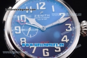 Zenith Pilot Type 20 GMT Asia ST25 Automatic Steel Case with Blue Dial Arabic Numeral Markers and Brown Leather Strap