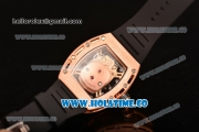 Richard Mille RM 52-01 Miyota Quartz Rose Gold Case with Skull Skeleton Dial and White Markers