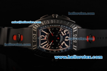 Franck Muller Conquistador F1 Singapore GP Chronograph Miyota Quartz Movement All Black with White Arabic Numerals