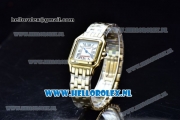 Cartier Santos 100 Japanese Miyota Quartz Yellow Gold Case with White Dial Roman Numberal Markers and Yellow Gold Bracelet