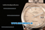 Rolex Datejust Clone Rolex 3135 Automatic Steel Case White Dial With Stick Markers Steel Bracelet- 1:1 Original(AR)