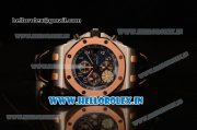 Audemars Piguet Royal Oak Offshore Chrono Clone AP Calibre 3126 Automatic Steel Case with Arabic Numeral Markers Blue Dial and Black Leather Strap - 1:1 Original (JF)