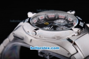 Ferrari Working Chronograph Quartz Movement with Black Dial and SS Strap