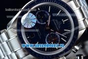 Omega Speedmaster Moonwatch Professional Chronograph Clone Omega 9300 Automatic Steel Case with Blue Dial Stick Markers and Steel Bracelet