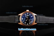 IWC Saint Exupery Automatic Movement Rose Gold Case with White Numeral Markers and Black Dial-Black Leather Strap-Power Reserve IWC Saint Exupery Automatic Movement Rose Gold Case with White Numeral Markers and Black Dial-Black Leather Strap-Power Reserve
