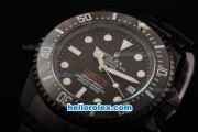 Rolex Sea-Dweller Automatic Movement Full PVD Case/Strap with Black Dial and Ceramic Bezel