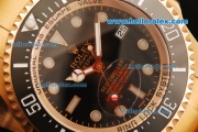 Rolex Sea-Dweller Oyster Perpetual Date Automatic Movement Rose Gold Case and Strap with Black Dial and Black Bezel