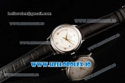 Omega De Ville Prestige Co-Axial Clone Omega Calibre 2500 Automatic Movement Steel White Dial and Roman Numeral Markers Leather Strap (YF)