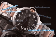 Cartier Ballon Bleu Asia 2813 Automatic Steel Case with Black Dial and Two Tone Strap - ETA Coating