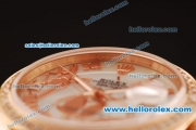 Rolex Datejust Swiss ETA 2836 Automatic Full Rose Gold with Diamond Bezel and White MOP Dial-Silver Roman Markers