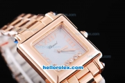 Chopard Happy Sport Swiss ETA Quartz Movement with Blue Dial and Rose Gold Square Case-SSStrap