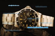 Rolex Submariner Oyster Perpetual Date Swiss ETA 2836 Automatic with Black Ceramic Bezel and Black Dial-Yellow Marking and Small Calendar