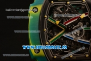 Richard Mille RM027-03 Miyota 9015 Automatic PVD Case with Black Dial and Green Nylon Strap