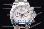 Rolex Daytona Chronograph Clone Rolex 4130 Automatic Stainless Steel Case/Bracelet with White Dial and Stick Markers (EF)